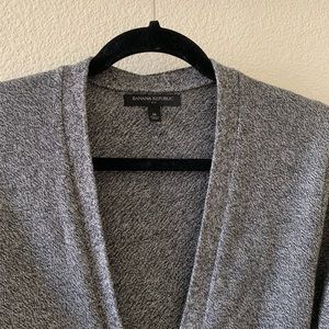 Banana Republic Gray Heathered Knit Cardigan